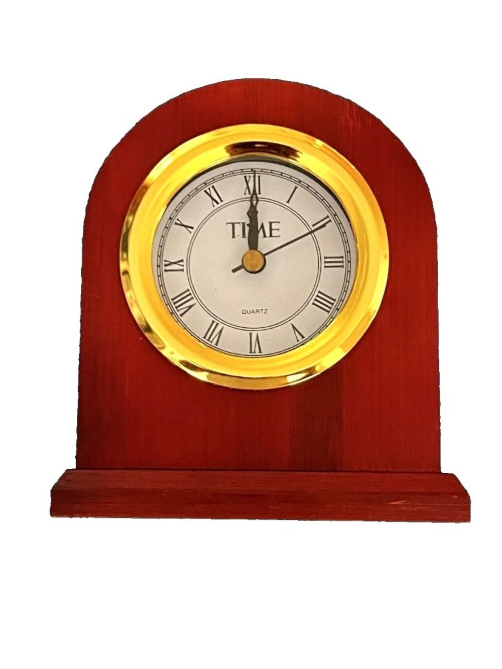 TIME MAGAZINE Wooden Mantle or Desk Clock Quartz 5 3/4" tall
